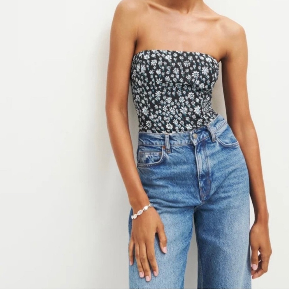 NWT Reformation Giorgia top night flower 8